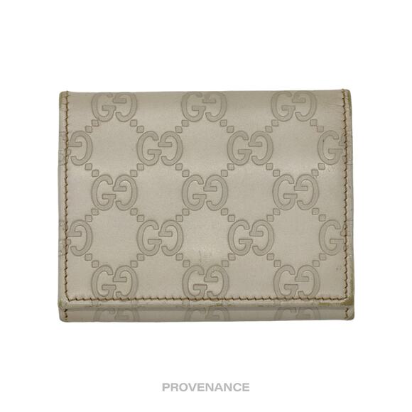 🔴 Gucci Snap Card Wallet - Ivory GG Guccissima Leather - Picture 1 of 6